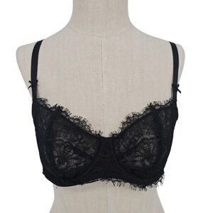 Victoria's Secret Dream Angels Black Lace Push Up Bra 36C Romantic Lace NWT